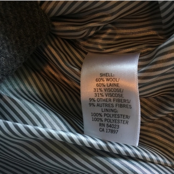 Banana Republic Wool Blend Dark Gray Lined Pea Coat. Toggle Buttons. Size M - Picture 5 of 5